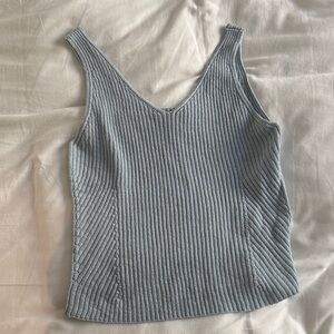 Vince Light Blue Ribbed Tank Top